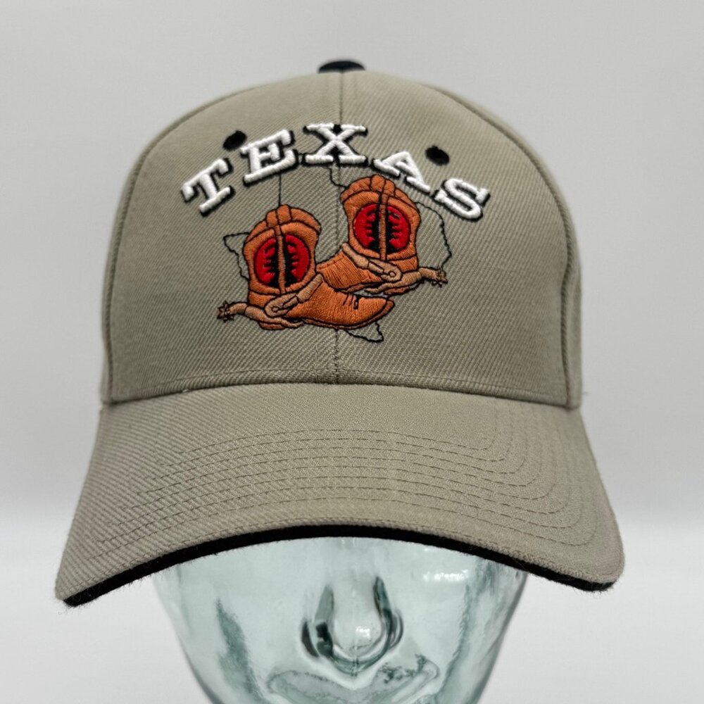 Lone Star Texas Hat Cap 6 Panel Strapback One Size Adjustable Boots w/ Spurs